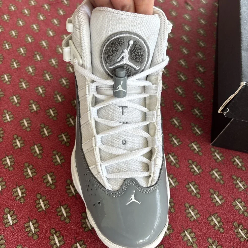 Nike Air Jordan 6 Rings White/Cool Grey Youth SZ 5 Clean Excellent Condition Box